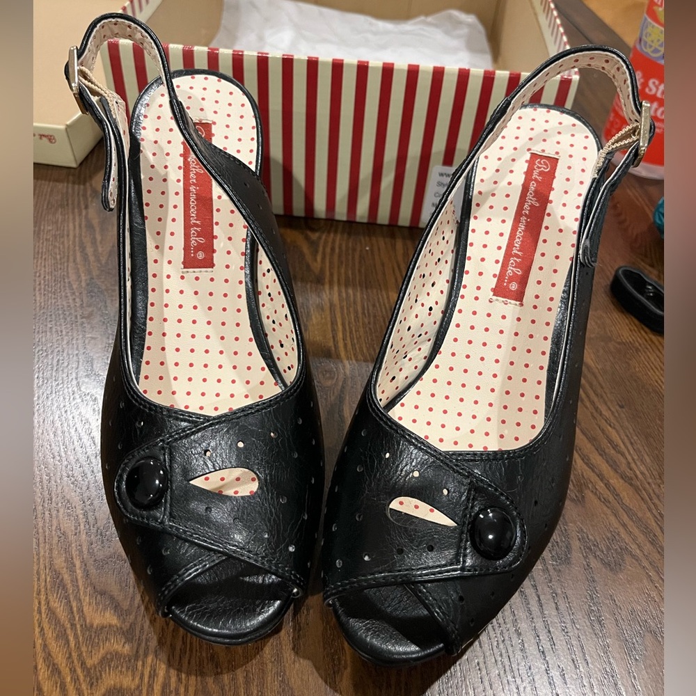 Bait Lydia Style Slingback Heels in Black